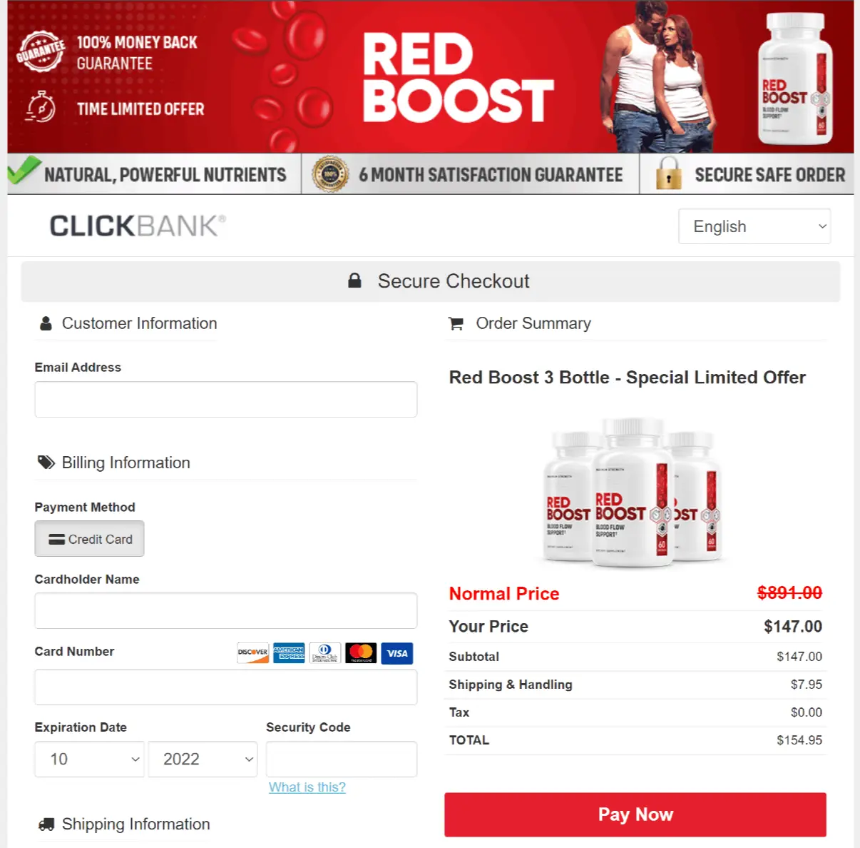 red boost checkout
